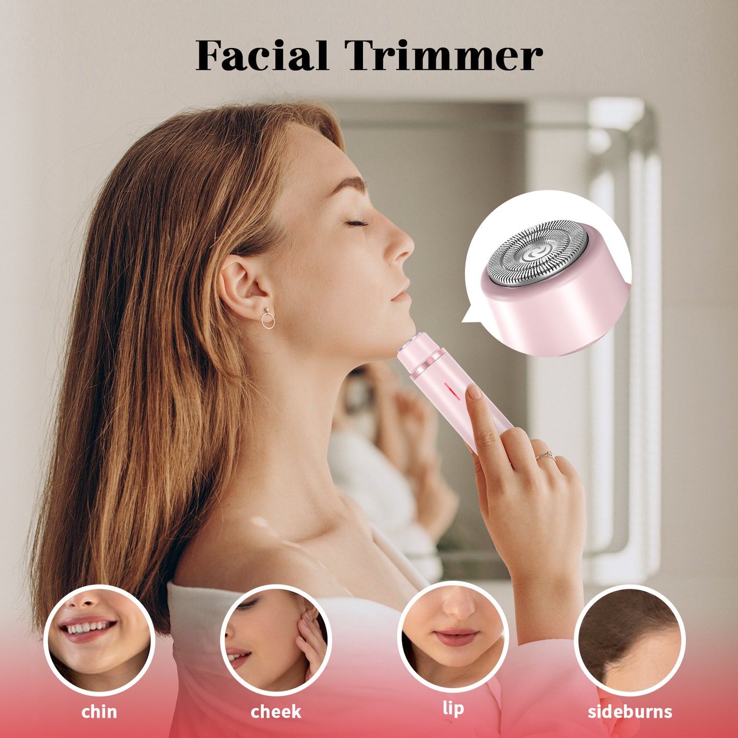 Bikini Trimmer for Women, Dual-Head Women's Electric Shaver with Ceramic Blades, 2-in-1 Electric Razors for Women's Pubic Hair, Legs/Arms/Underarms/Face, IPX7 Waterproof Wet & Dry Use