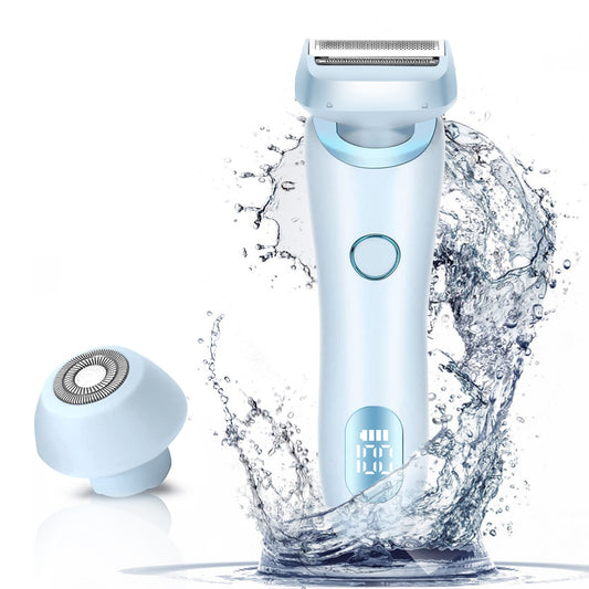 Electric Razors Shaver for Women – 2-in-1 Cordless Bikini Trimmer (Ocean Blue)