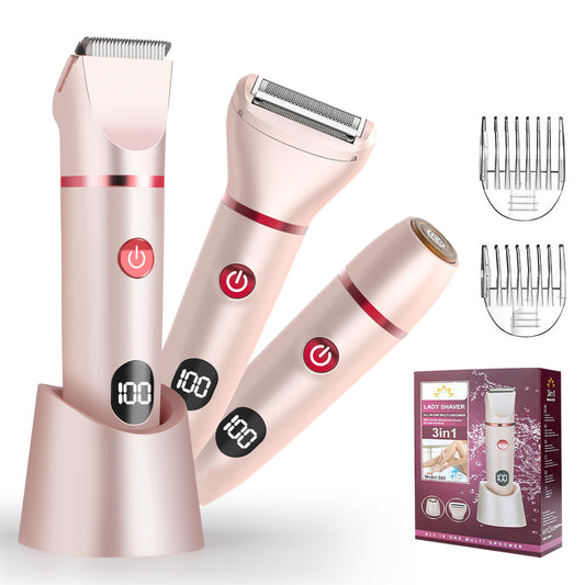 3-in-1 Electric Bikini Trimmer for Women – Ceramic Blades, Wet & Dry Use