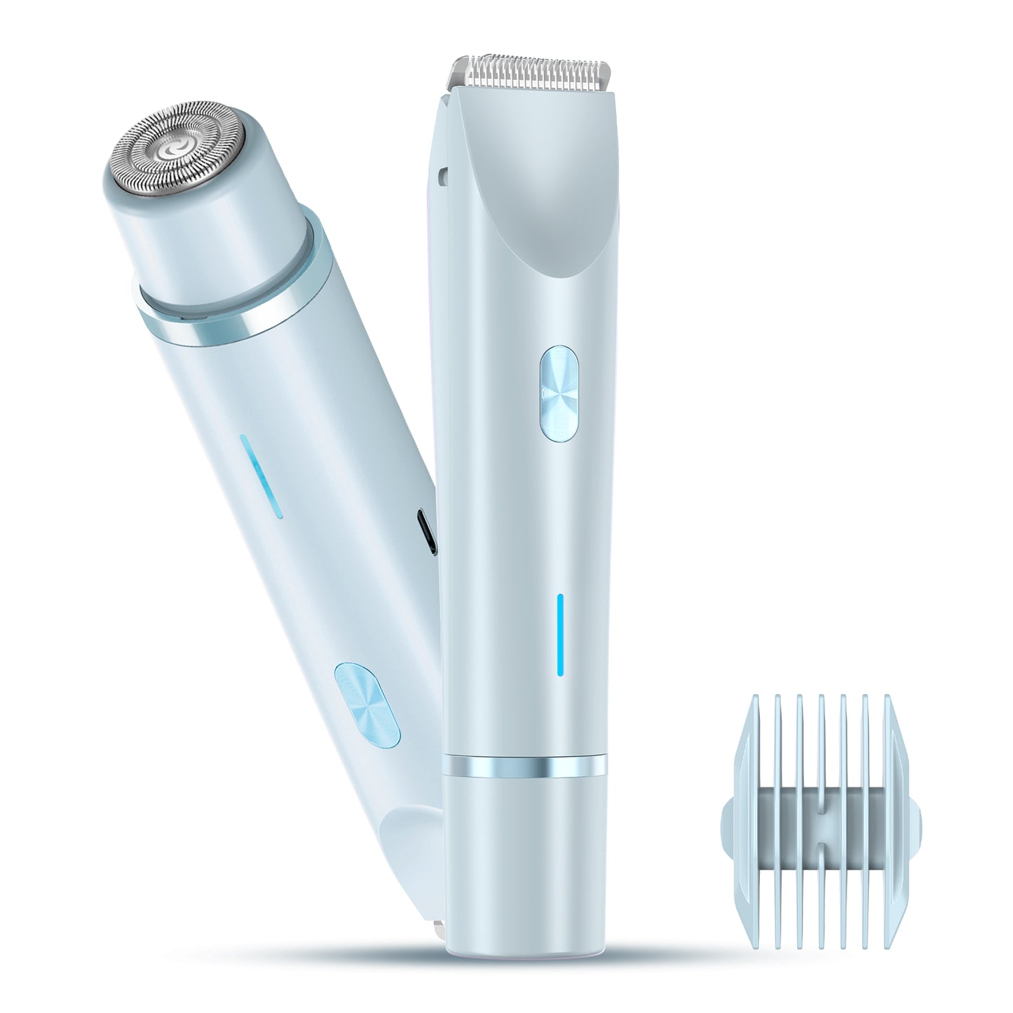 Bikini Trimmer for Women, Dual-Head Women's Electric Shaver with Ceramic Blades, 2-in-1 Electric Razors for Women's Pubic Hair, Legs/Arms/Underarms/Face, IPX7 Waterproof Wet & Dry Use