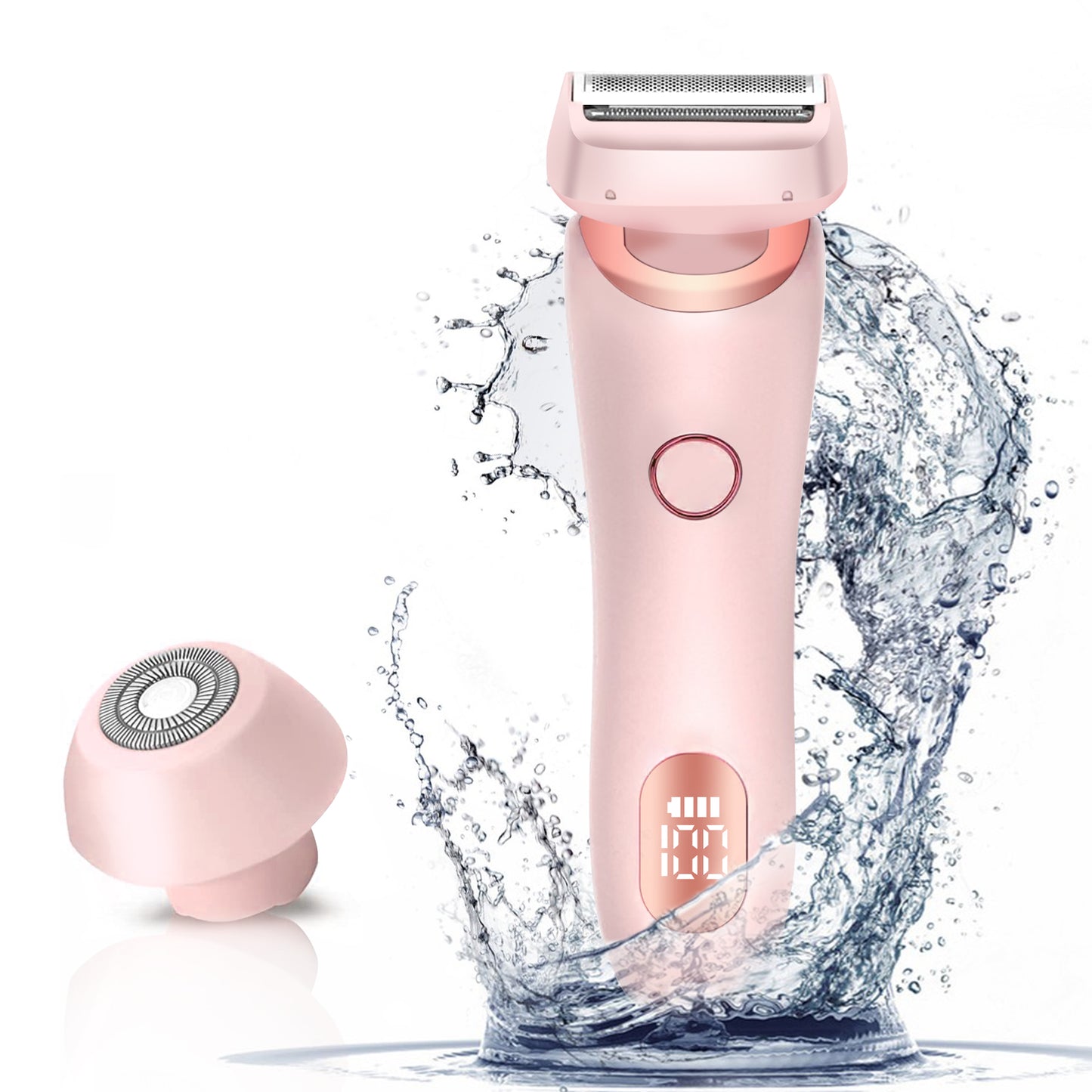 2-in-1 Electric Razor for Women – Cordless Face, Body & Bikini Trimmer (Pink, Waterproof)