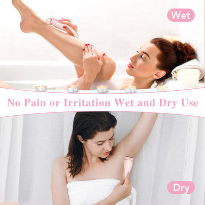 2-in-1 Electric Razor for Women – Cordless Face, Body & Bikini Trimmer (Pink, Waterproof)