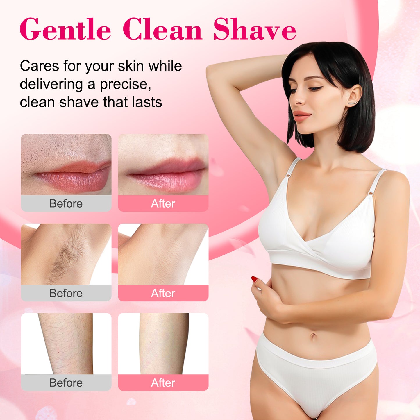 Electric Razors Shaver for Women for Legs, 2 in 1 Bikini Trimmer With Stand for Women Underarm Pubic Hairs, Rechargeable & IPX7 Waterproof Womens Shaver Cordless with Detachable Head, Wet Dry Use(Pink)