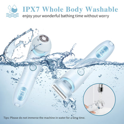 Electric Razors Shaver for Women – 2-in-1 Cordless Bikini Trimmer (Ocean Blue)
