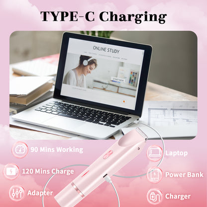Bikini Trimmer for Women, Dual-Head Women's Electric Shaver with Ceramic Blades, 2-in-1 Electric Razors for Women's Pubic Hair, Legs/Arms/Underarms/Face, IPX7 Waterproof Wet & Dry Use