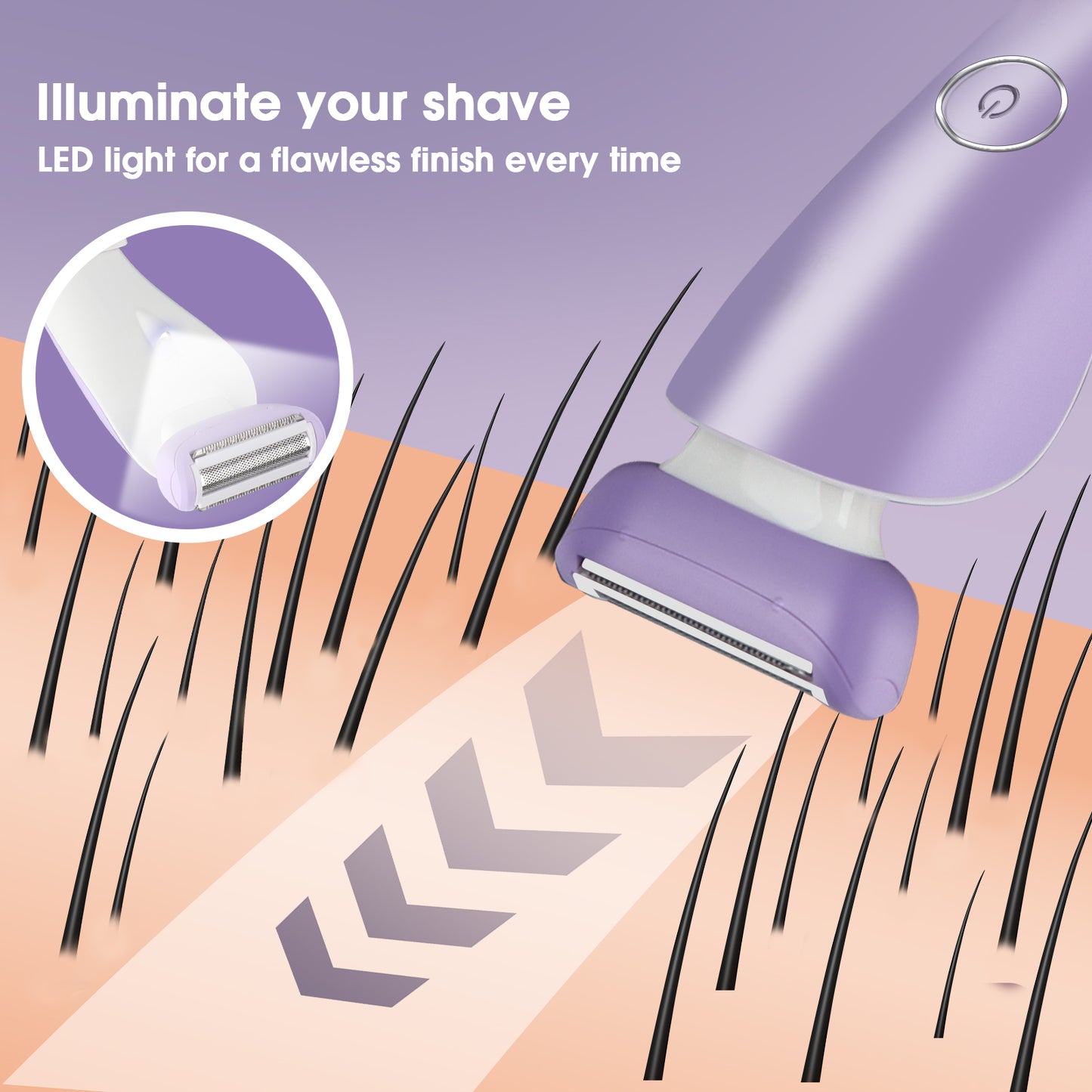 Electric Shaver for Women, Rechargeable Bikini Trimmer, Women's Electric Razor with LCD Display & LED Light, Electric Razor for Women Pubic Hair, Legs, Underarms, Arm, Face