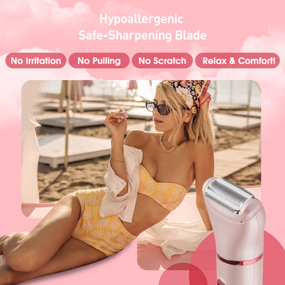 3-in-1 Electric Bikini Trimmer for Women – Ceramic Blades, Wet & Dry Use